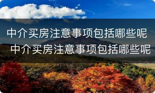 中介买房注意事项包括哪些呢 中介买房注意事项包括哪些呢知乎
