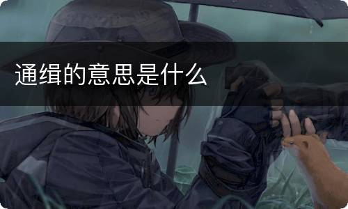 通缉的意思是什么
