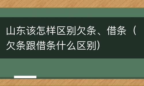 山东该怎样区别欠条、借条（欠条跟借条什么区别）
