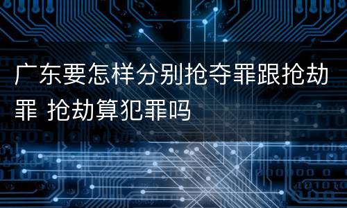 广东要怎样分别抢夺罪跟抢劫罪 抢劫算犯罪吗