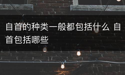 自首的种类一般都包括什么 自首包括哪些