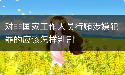 对非国家工作人员行贿涉嫌犯罪的应该怎样判刑