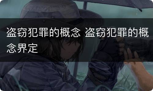 盗窃犯罪的概念 盗窃犯罪的概念界定