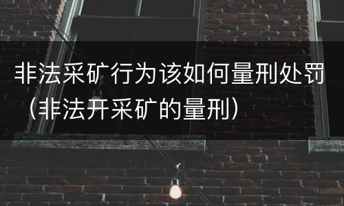 非法采矿行为该如何量刑处罚(非法开采矿的量刑)