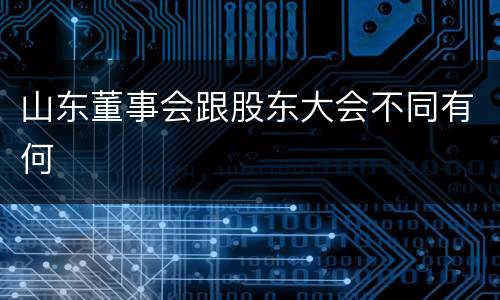 山东董事会跟股东大会不同有何