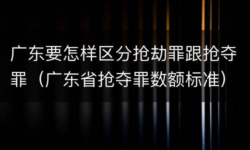 广东要怎样区分抢劫罪跟抢夺罪（广东省抢夺罪数额标准）
