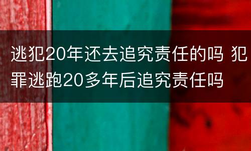 逃犯20年还去追究责任的吗 犯罪逃跑20多年后追究责任吗