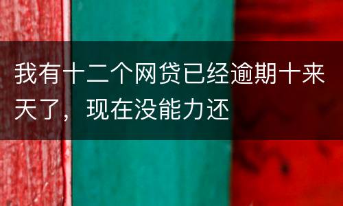 我有十二个网贷已经逾期十来天了，现在没能力还
