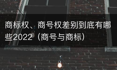 商标权、商号权差别到底有哪些2022（商号与商标）