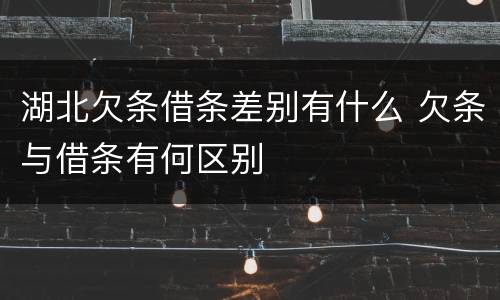 湖北欠条借条差别有什么 欠条与借条有何区别