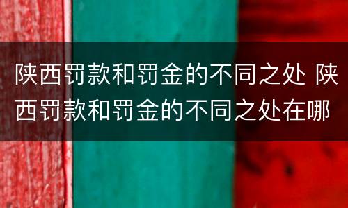 陕西罚款和罚金的不同之处 陕西罚款和罚金的不同之处在哪