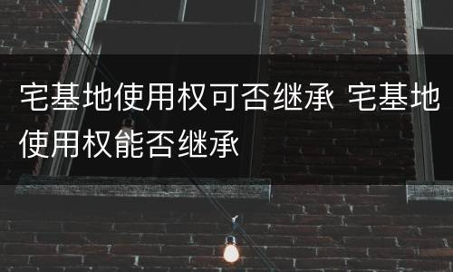 宅基地使用权可否继承 宅基地使用权能否继承