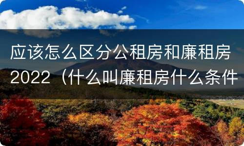 应该怎么区分公租房和廉租房2022（什么叫廉租房什么条件什么叫公租房）