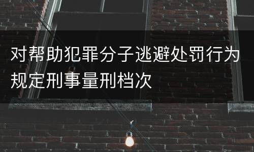 对帮助犯罪分子逃避处罚行为规定刑事量刑档次
