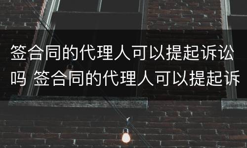 签合同的代理人可以提起诉讼吗 签合同的代理人可以提起诉讼吗法律规定