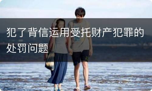 犯了背信运用受托财产犯罪的处罚问题