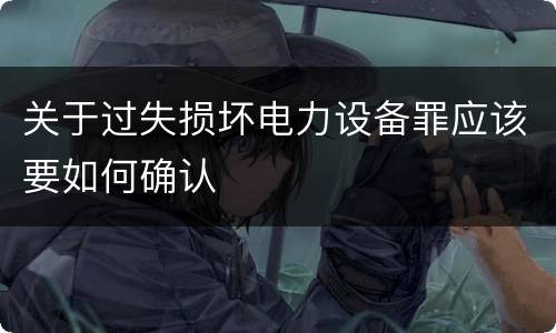 关于过失损坏电力设备罪应该要如何确认