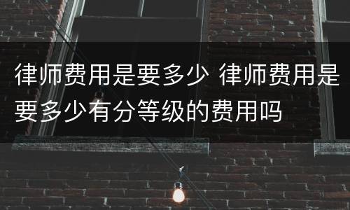 律师费用是要多少 律师费用是要多少有分等级的费用吗