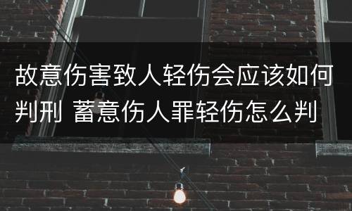 故意伤害致人轻伤会应该如何判刑 蓄意伤人罪轻伤怎么判