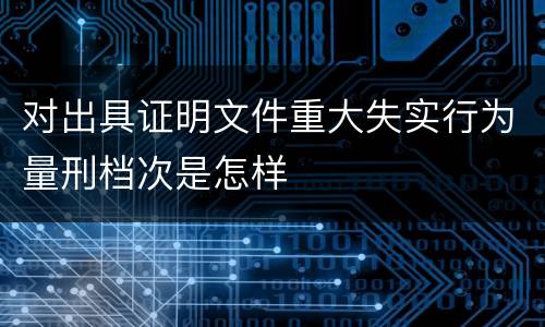 对出具证明文件重大失实行为量刑档次是怎样