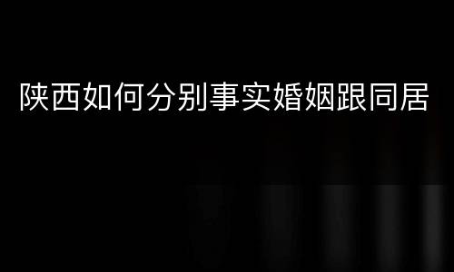 陕西如何分别事实婚姻跟同居