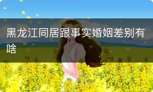 黑龙江同居跟事实婚姻差别有啥