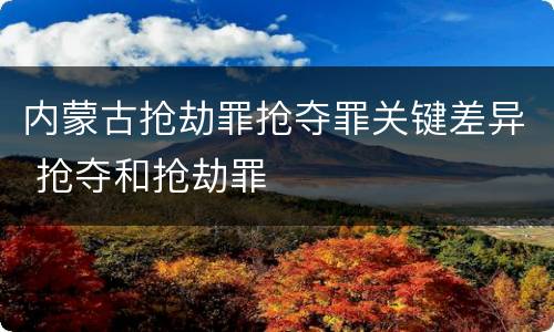 内蒙古抢劫罪抢夺罪关键差异 抢夺和抢劫罪