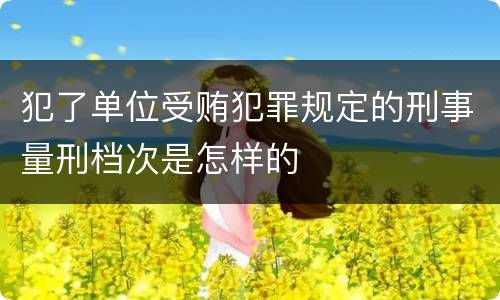 犯了单位受贿犯罪规定的刑事量刑档次是怎样的