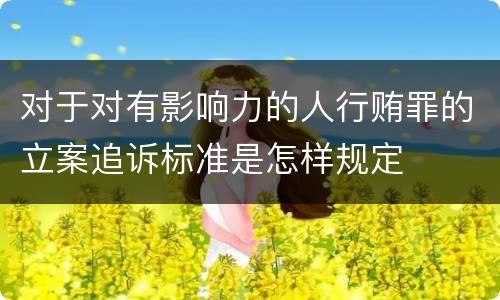 对于对有影响力的人行贿罪的立案追诉标准是怎样规定