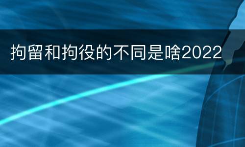 拘留和拘役的不同是啥2022