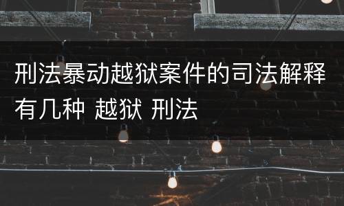 刑法暴动越狱案件的司法解释有几种 越狱 刑法