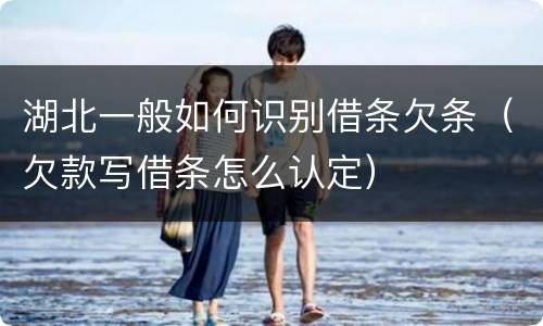 湖北一般如何识别借条欠条（欠款写借条怎么认定）