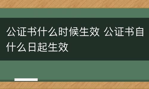 公证书什么时候生效 公证书自什么日起生效