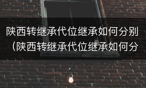 陕西转继承代位继承如何分别（陕西转继承代位继承如何分别办理）