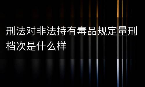 刑法对非法持有毒品规定量刑档次是什么样