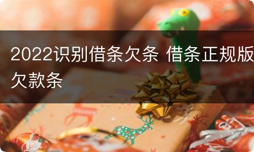 2022识别借条欠条 借条正规版欠款条