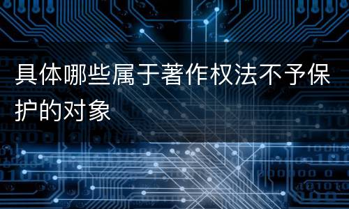 具体哪些属于著作权法不予保护的对象