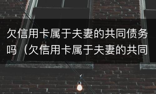 欠信用卡属于夫妻的共同债务吗（欠信用卡属于夫妻的共同债务物吗）