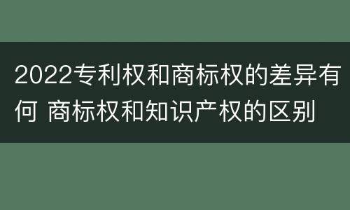 2022专利权和商标权的差异有何 商标权和知识产权的区别