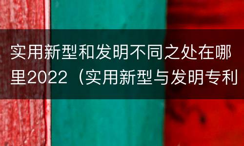 实用新型和发明不同之处在哪里2022（实用新型与发明专利的区别有哪些）
