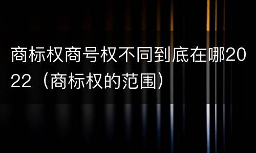 商标权商号权不同到底在哪2022(商标权的范围)