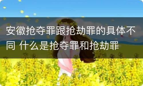 安徽抢夺罪跟抢劫罪的具体不同 什么是抢夺罪和抢劫罪
