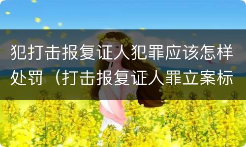 犯打击报复证人犯罪应该怎样处罚（打击报复证人罪立案标准）