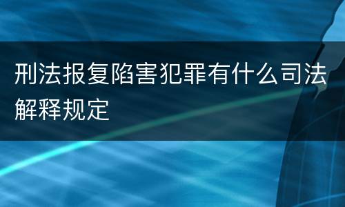 刑法报复陷害犯罪有什么司法解释规定