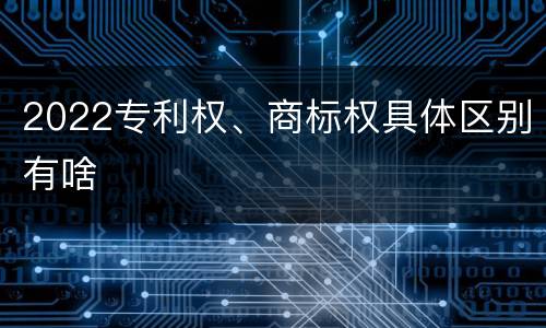 2022专利权、商标权具体区别有啥