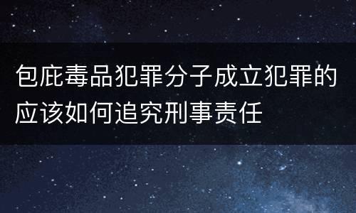 包庇毒品犯罪分子成立犯罪的应该如何追究刑事责任