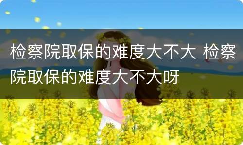 检察院取保的难度大不大 检察院取保的难度大不大呀