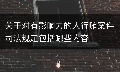 关于对有影响力的人行贿案件司法规定包括哪些内容