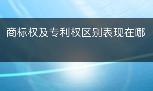 商标权及专利权区别表现在哪