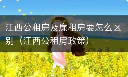 江西公租房及廉租房要怎么区别（江西公租房政策）